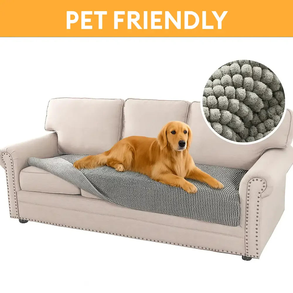 Plush Chenille Thick Sofa Protection Dirt-Resistant Non-Slip Washable Sofa Cover