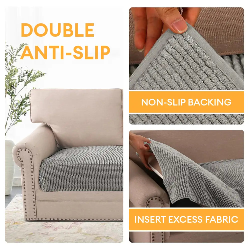 Plush Chenille Thick Sofa Protection Dirt-Resistant Non-Slip Washable Sofa Cover