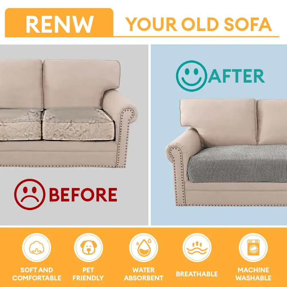 Plush Chenille Thick Sofa Protection Dirt-Resistant Non-Slip Washable Sofa Cover