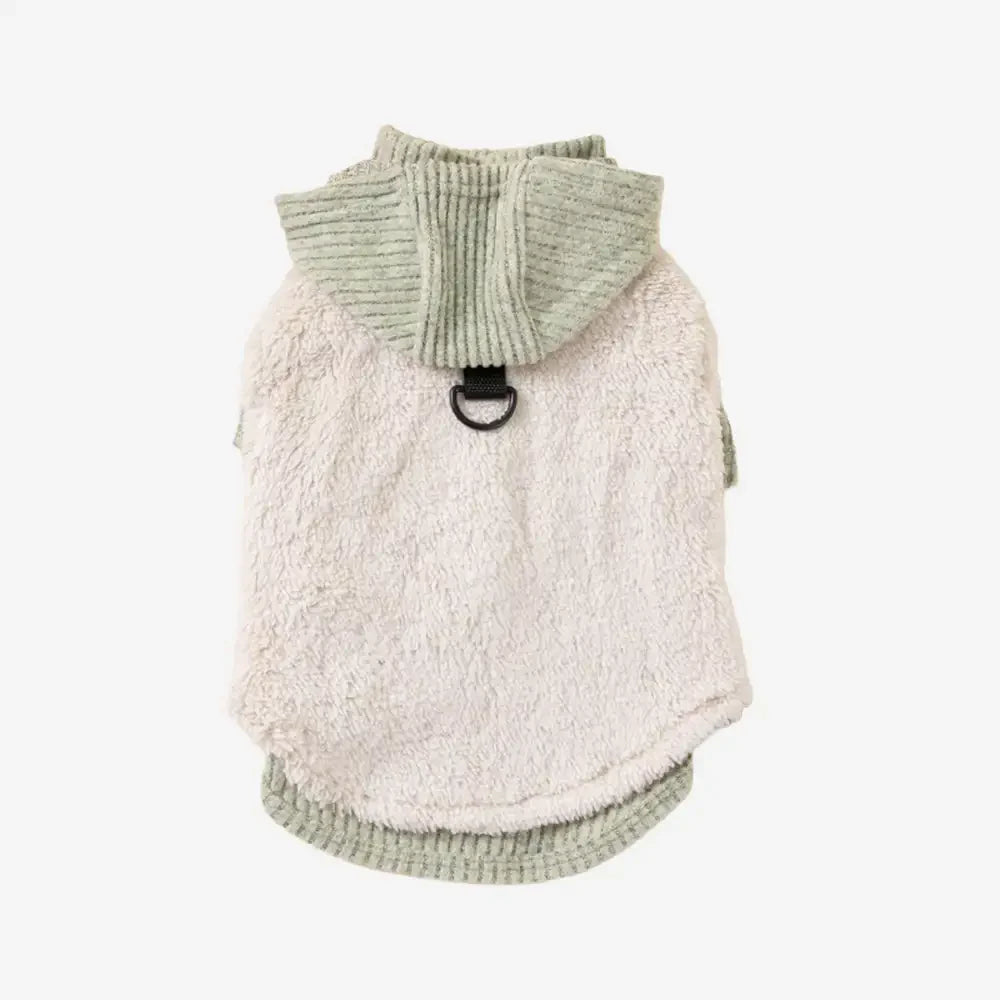 Plush Coat & Matching Turtleneck Dog Jumper Two-Piece Dog Outfit Set