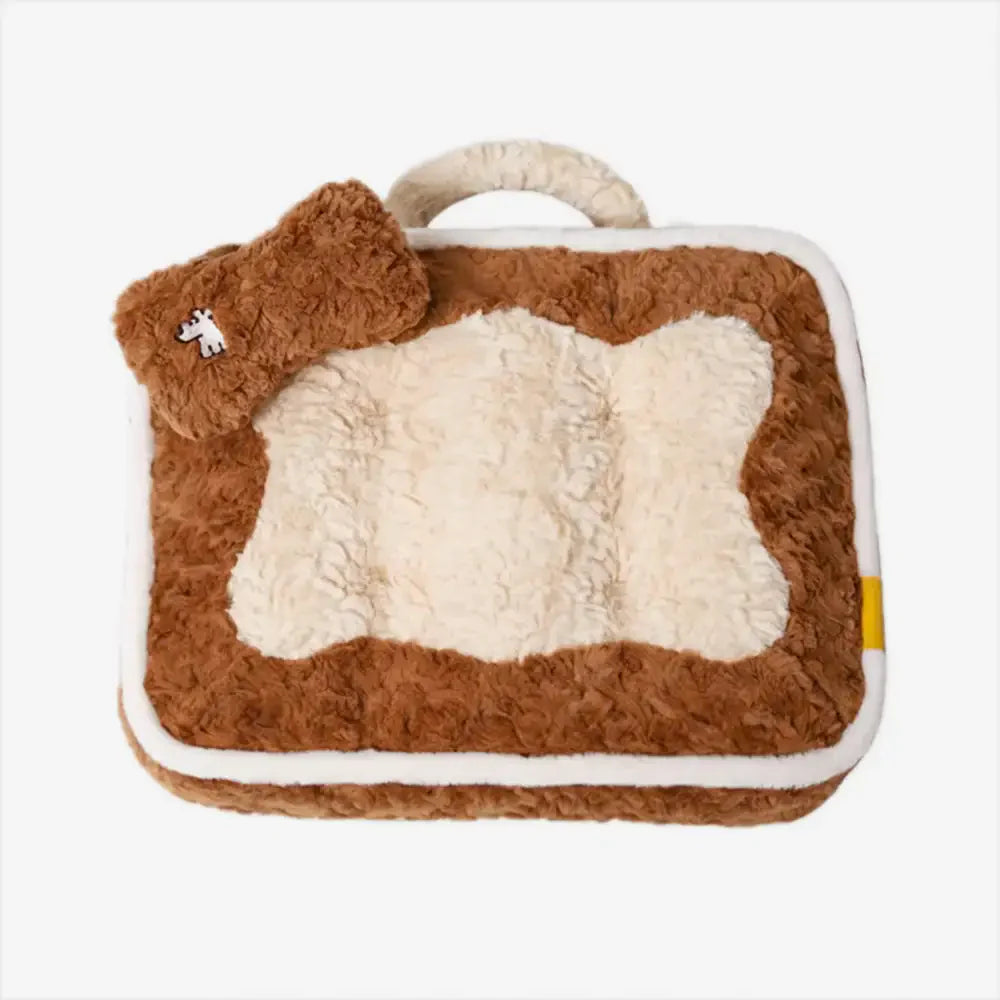 Plush Colour-Blocked Creative Bolster Pet Bed