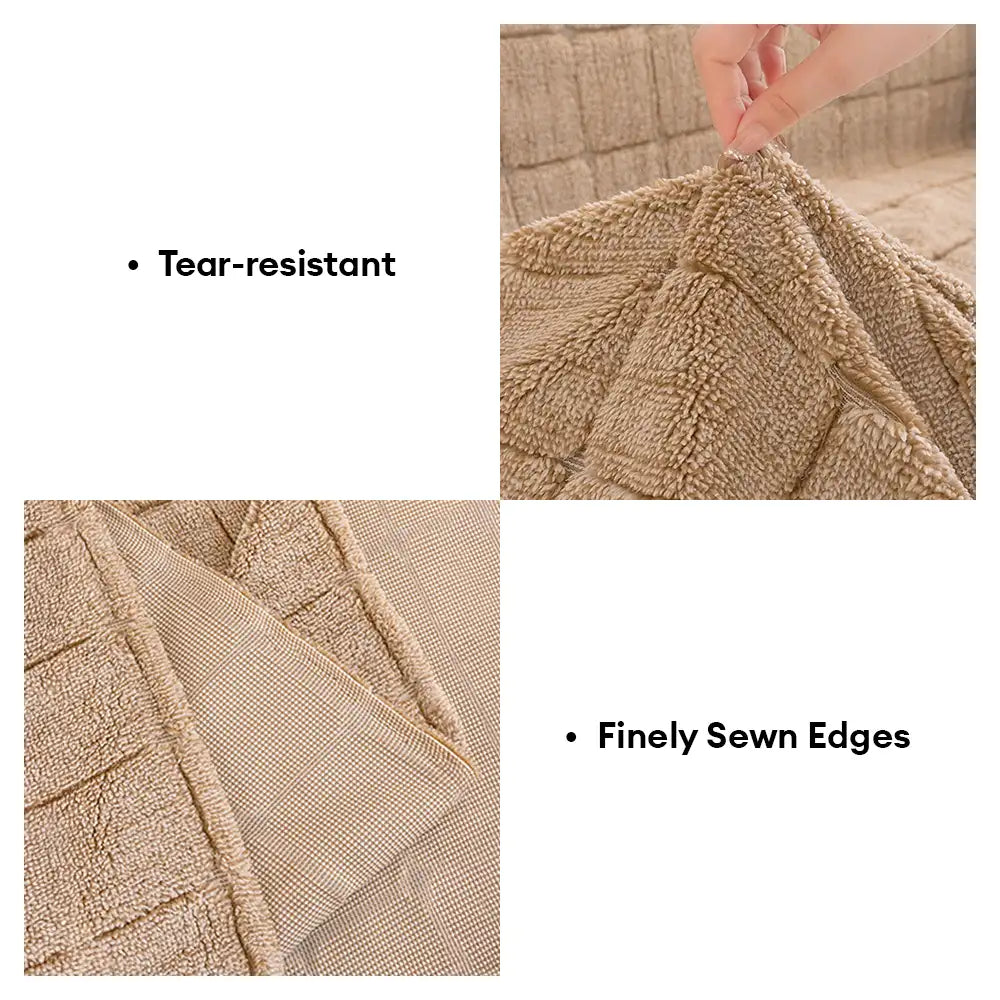 Plush Quilted Classic Chequered Comfortable Thickened Sofa Cover