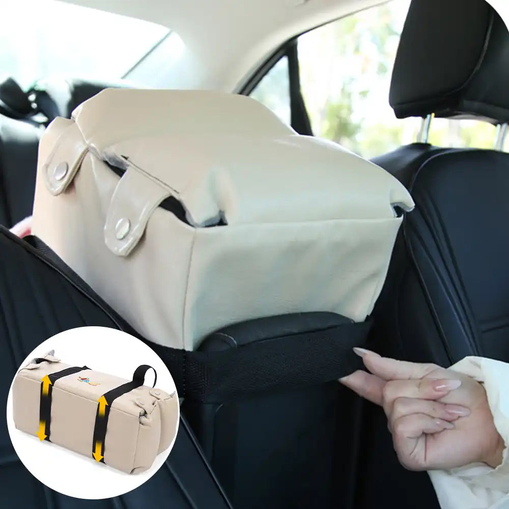 Portable Travel Faux Leather Waterproof Centre Console Pet Car Seat