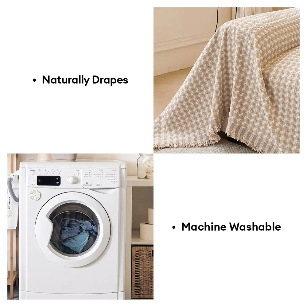 Puzzle Textured Chenille Scratch-Resistant Sofa Throw Blanket Sofa Cover