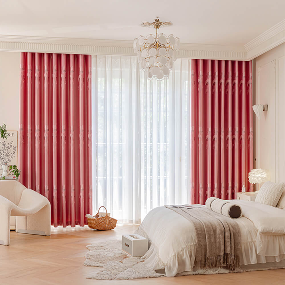Refined Jacquard Breathable Noise Reduction Blackout Curtains