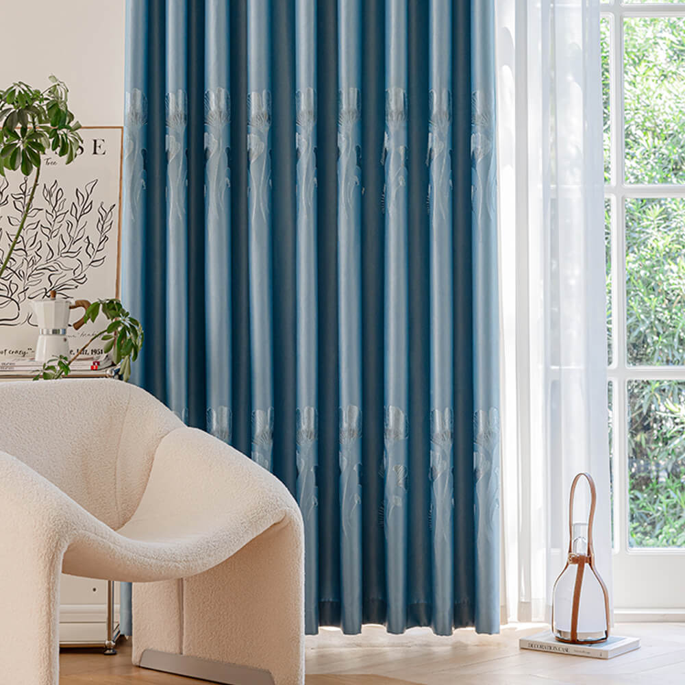 Refined Jacquard Breathable Noise Reduction Blackout Curtains