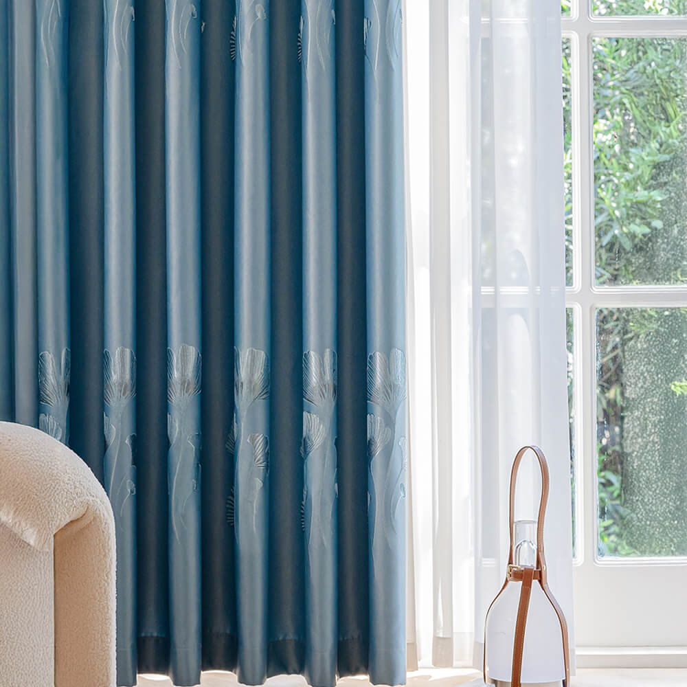 Refined Jacquard Breathable Noise Reduction Blackout Curtains