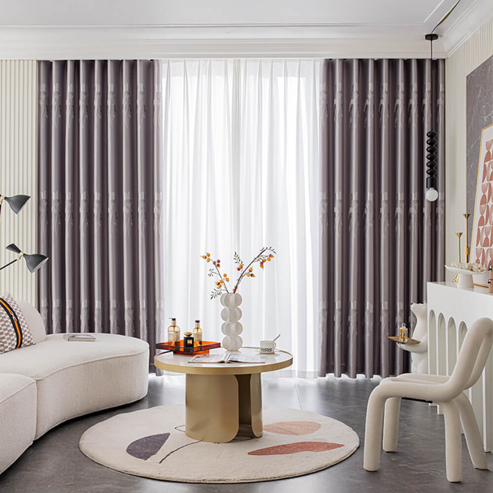 Refined Jacquard Breathable Noise Reduction Blackout Curtains