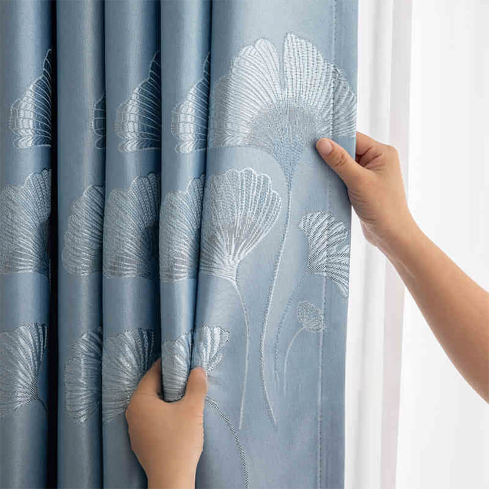 Refined Jacquard Breathable Noise Reduction Blackout Curtains