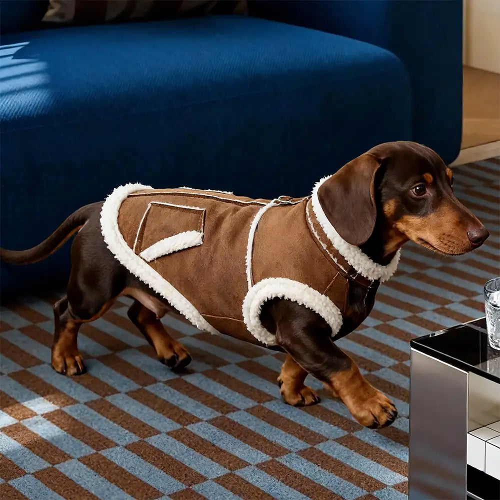 Retro Suede Dachshund Dog Jumper Dog Clothes