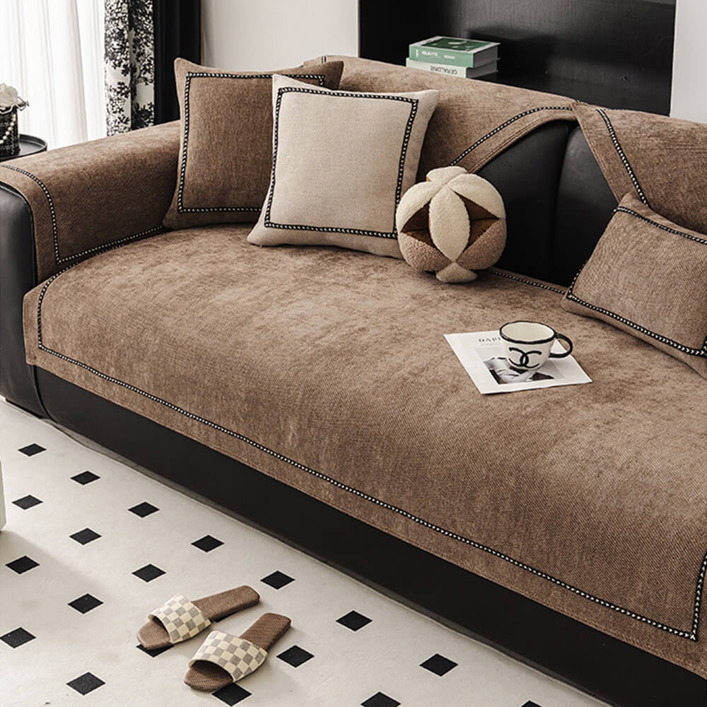 Simple Modern Jacquard High-Weight Non-Slip Chenille Recliner Slipcover
