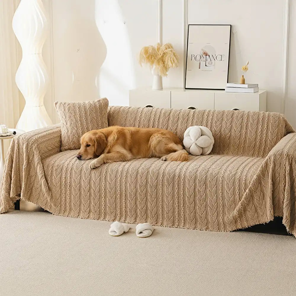 Simple Thickened Soft Fleece Fabric Sofa Protection Sofa Cover