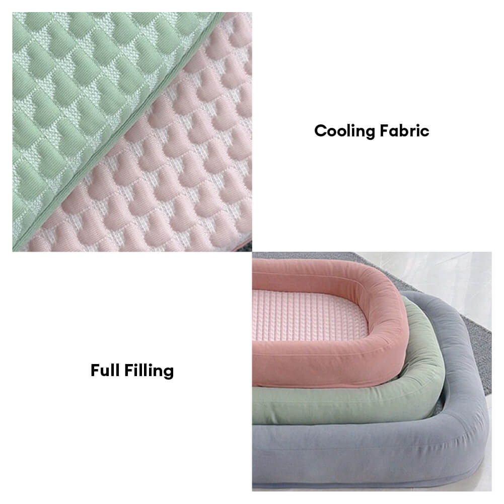 Soft Cooling Reversible Washable All-Season Oval Dog Bed