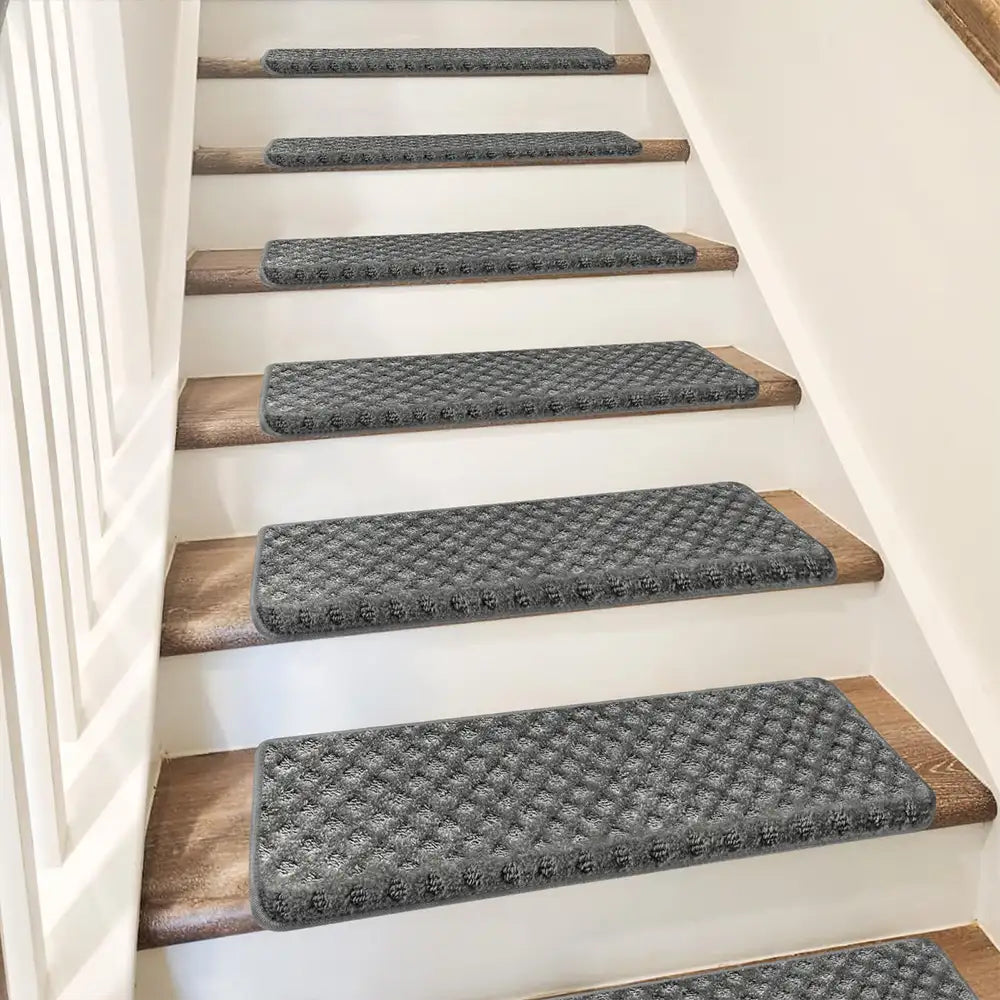 Soft Plush Indoor Stair Protectors Pet Friendly Tape Free Carpet Stair Treads