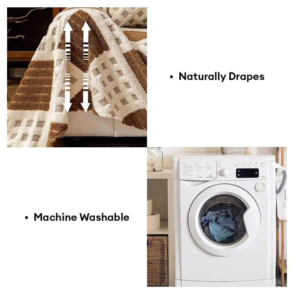 Thickened Plush Diamond Jacquard Sofa Scratch-Resistant Sofa Cover