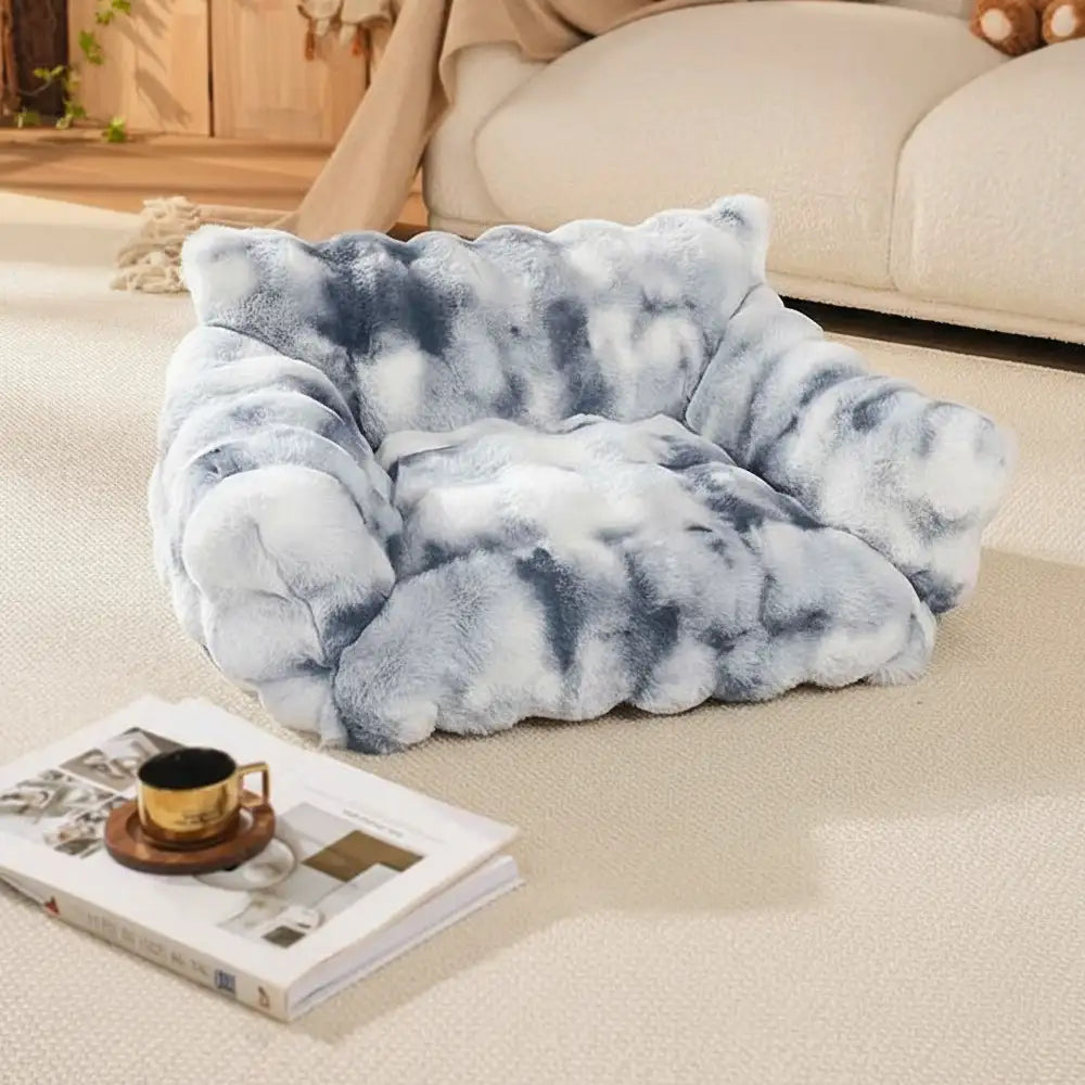 Tie-Dye Colour Fluffy Plush Lazy Comfortable Dog & Cat Sofa Bed