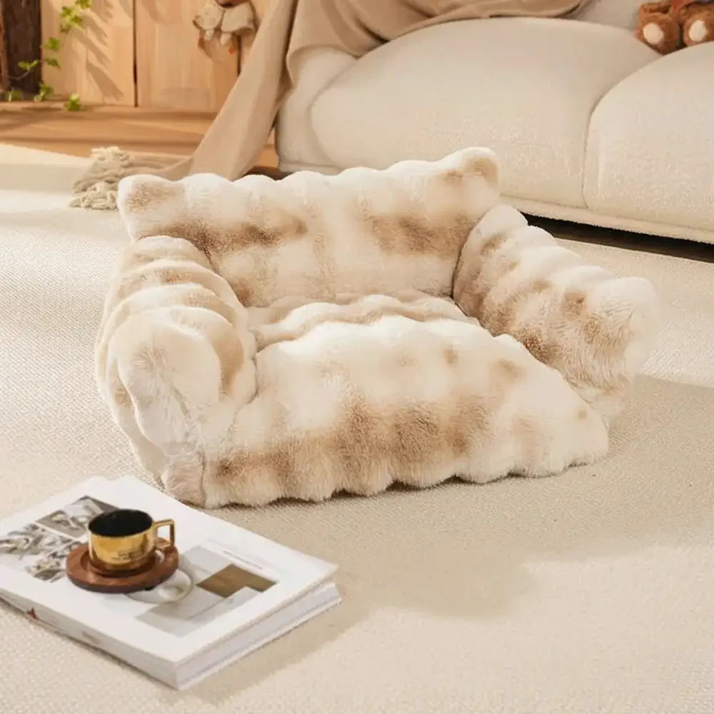 Tie-Dye Colour Fluffy Plush Lazy Comfortable Dog & Cat Sofa Bed