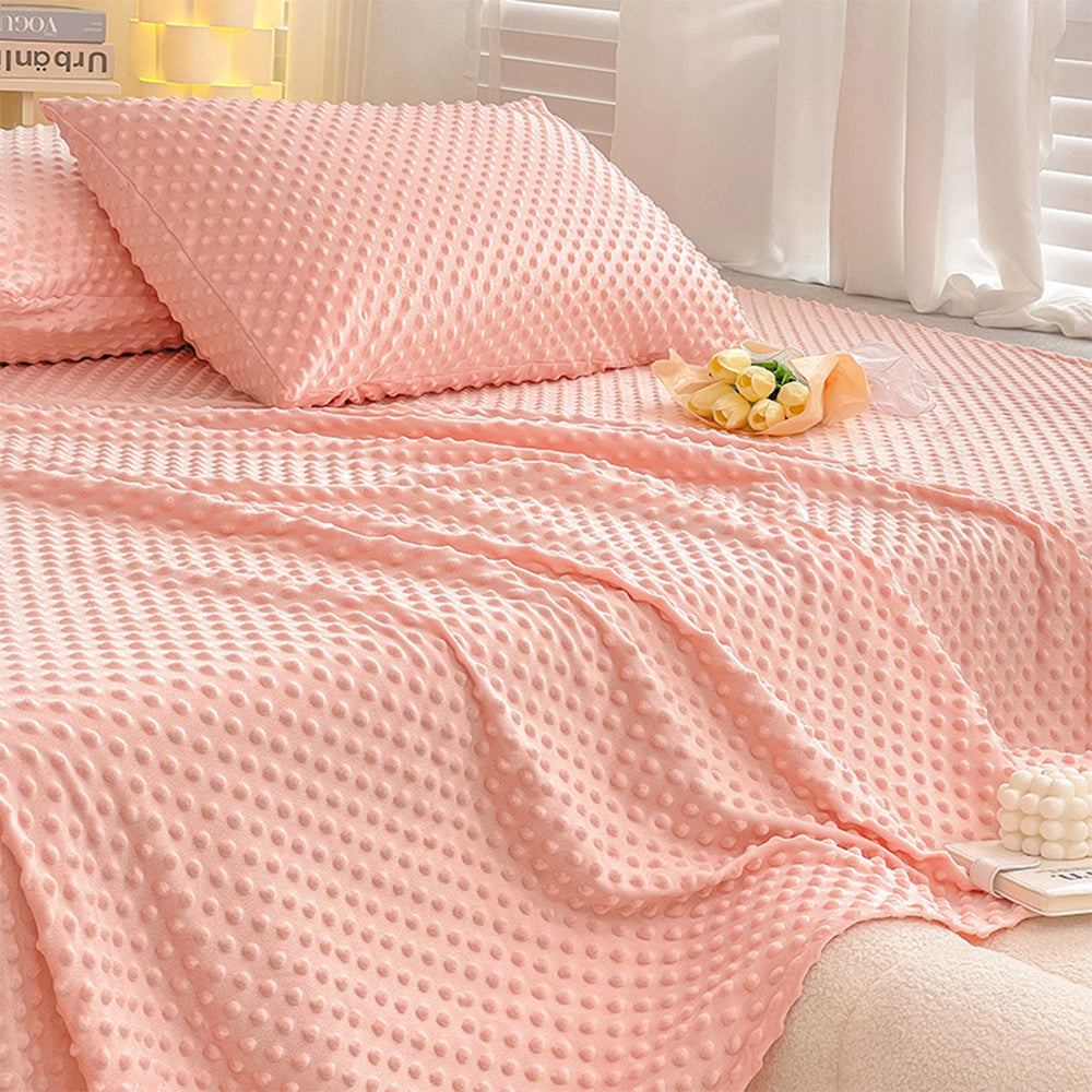 Ultra-Soft Solid Colour Cosy Massage Touch Flat Sheet