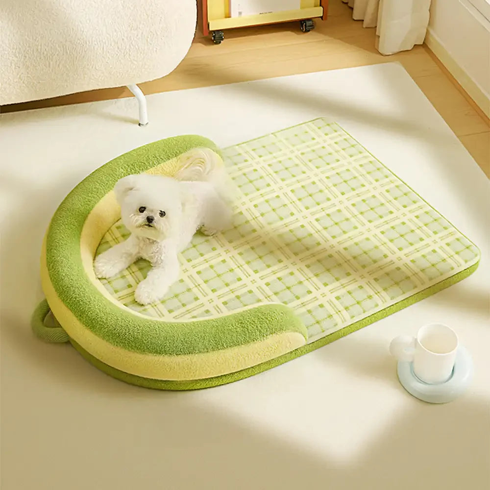 Vintage Plaid Spine Protection Large Dog Bed Pillow Dog Bed