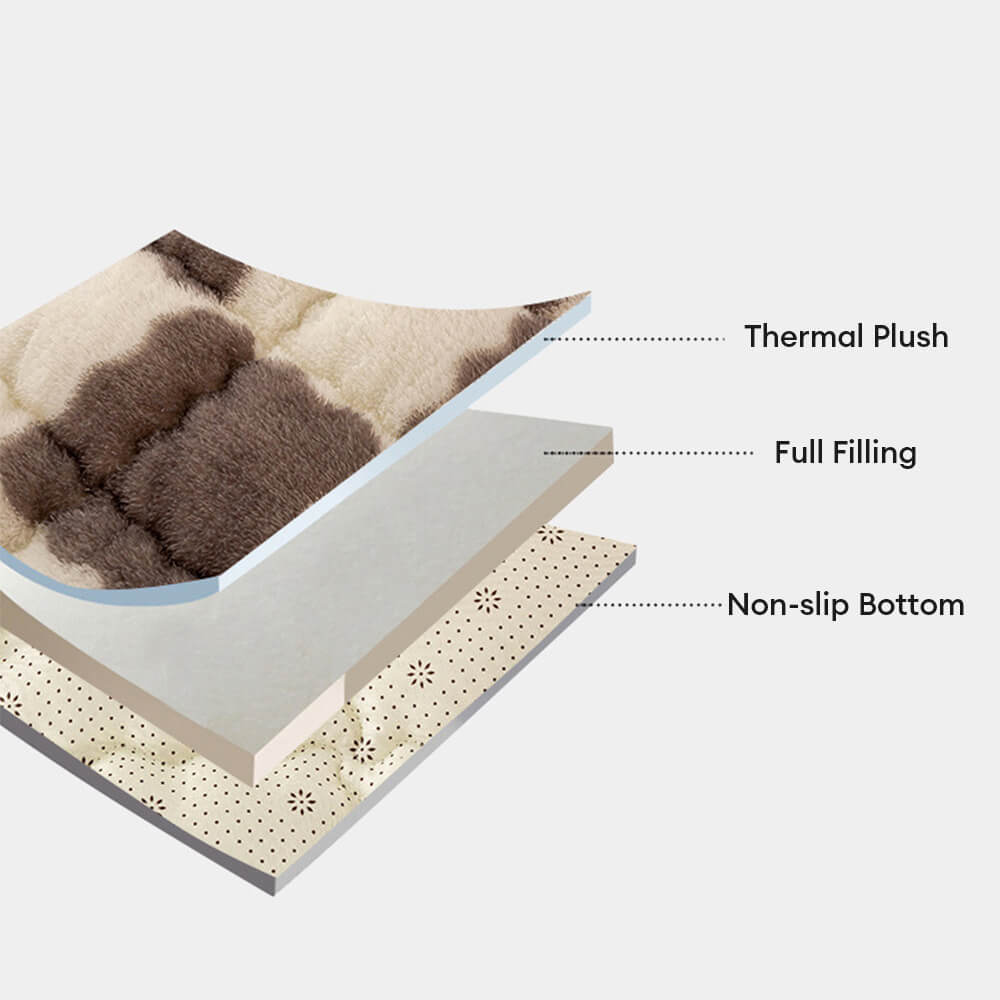 Warm Chequerboard Plush Mattress Topper and Pillowcase
