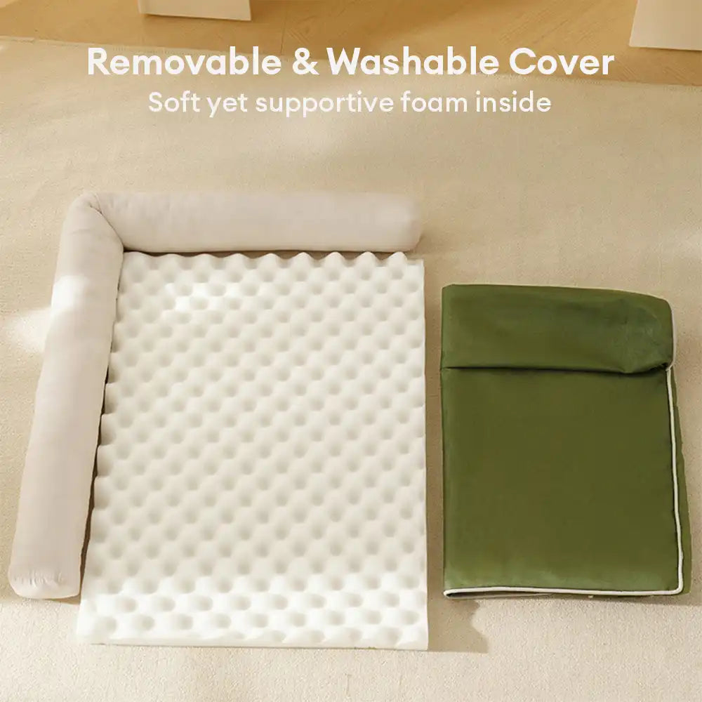 Waterproof Egg Foam Orthopaedic Bed with L Bolster Sides Large Dog Bed