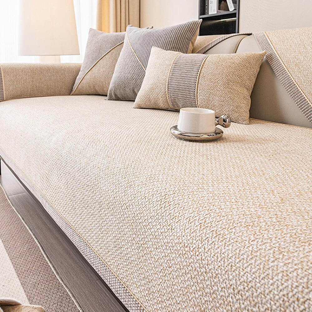 Breathable Woven Cotton Linen Non-Slip Outdoor Garden Sofa Cover