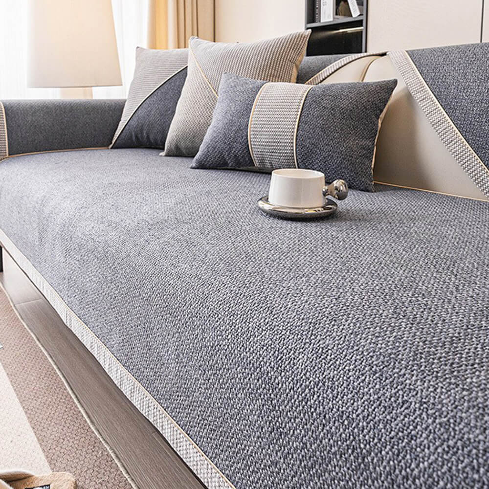 Breathable Woven Cotton Linen Non-Slip Outdoor Garden Sofa Cover
