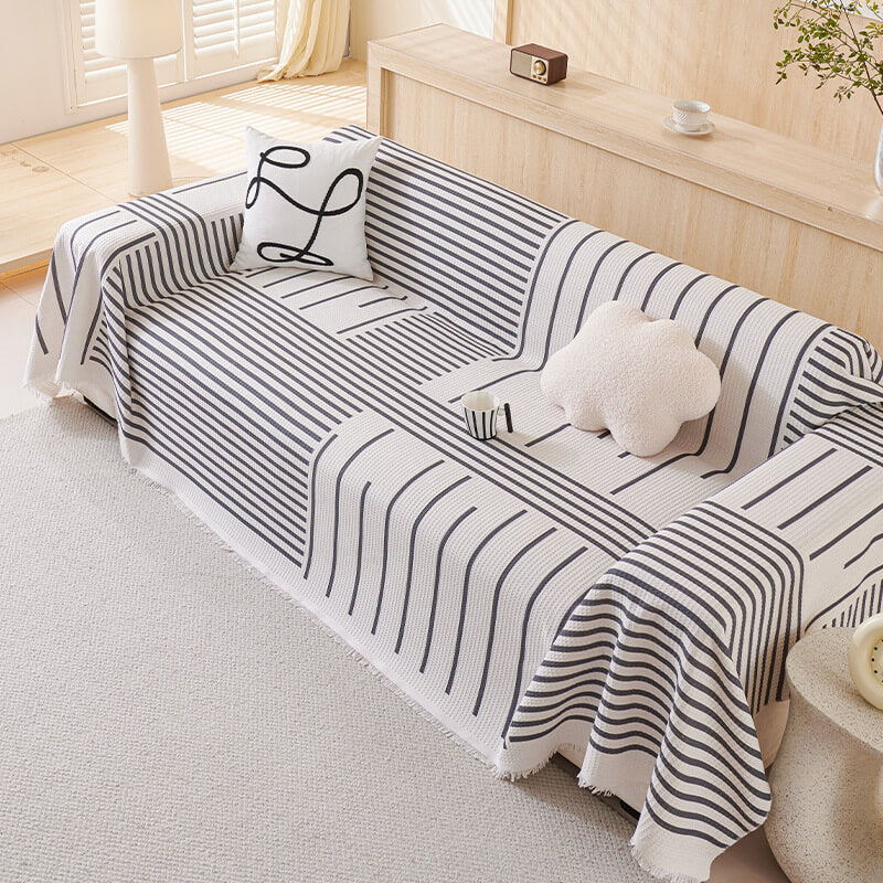 Geometric Pattern Multicolour Sofa Cover - Modern Design for a Stylish Home