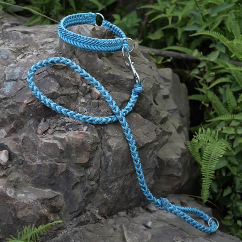 Handmade Anti-Pull Luminous Large Dog Collar and Lead