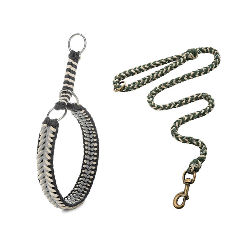 Handmade Anti-Pull Luminous Large Dog Collar and Lead