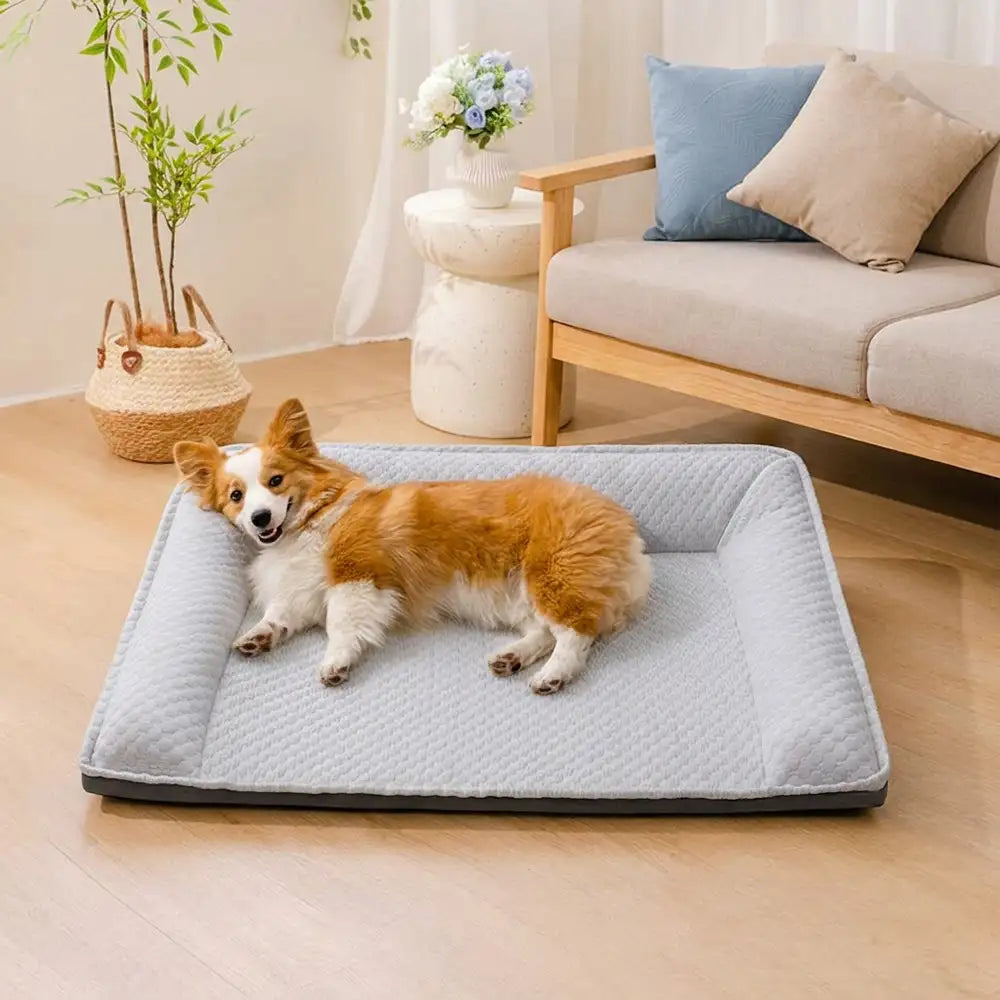 Large Space Cooling Ice Silk Neck Support Non-Slip Dog Bed