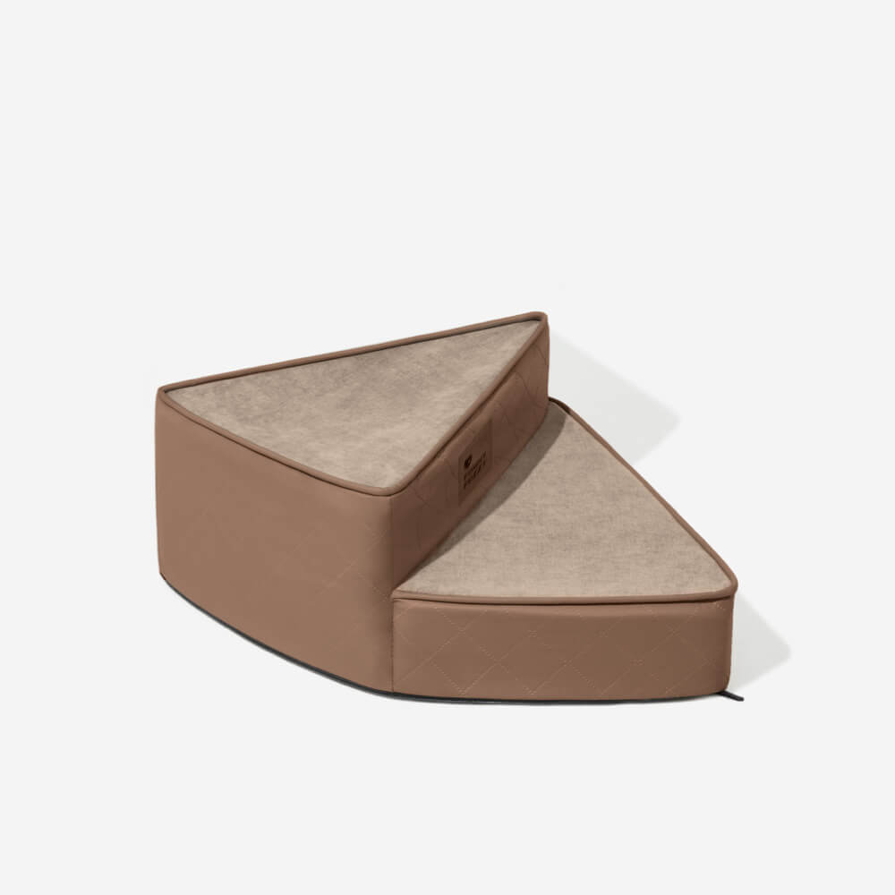 Luxe Water-repellent Faux Leather Removable Spiral Pet Steps - StepEase