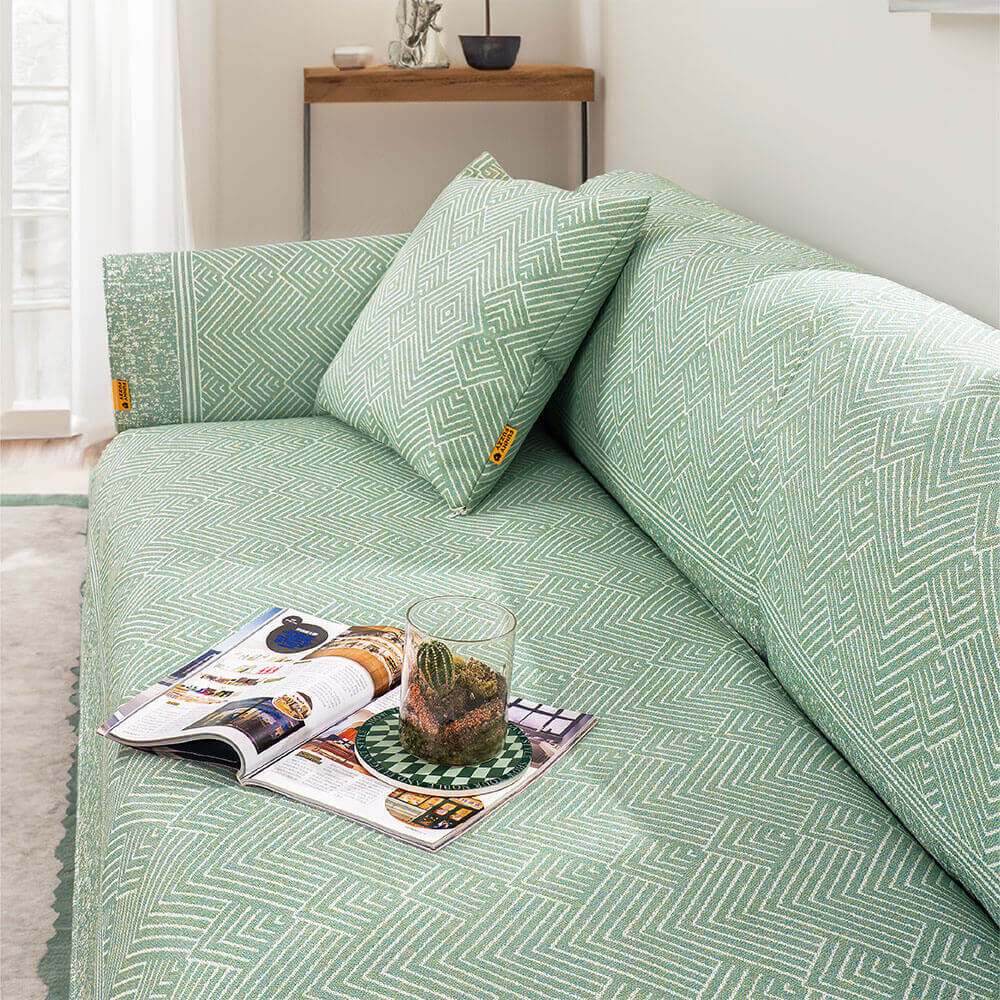 Modern Pattern Ice Silk Natural Cooling Sectional Sofa Cover Anti-scratch Protection