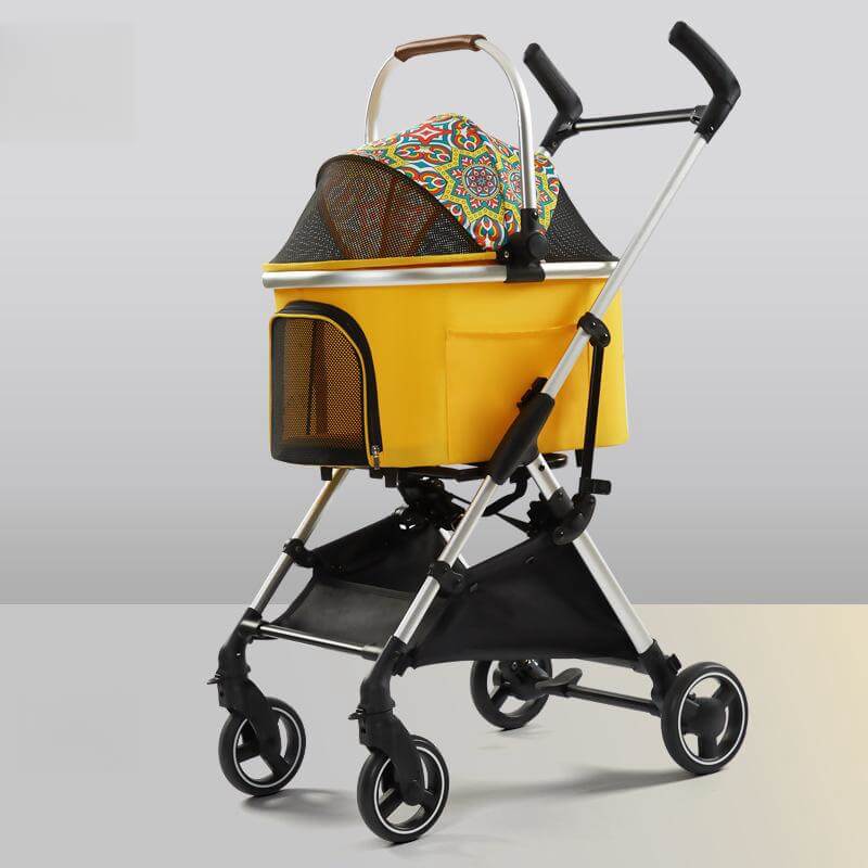 Multifunctional 2-in-1 Pet Stroller Aluminium Alloy Dog Pram - Ultra-Light & Detachable for Puppies