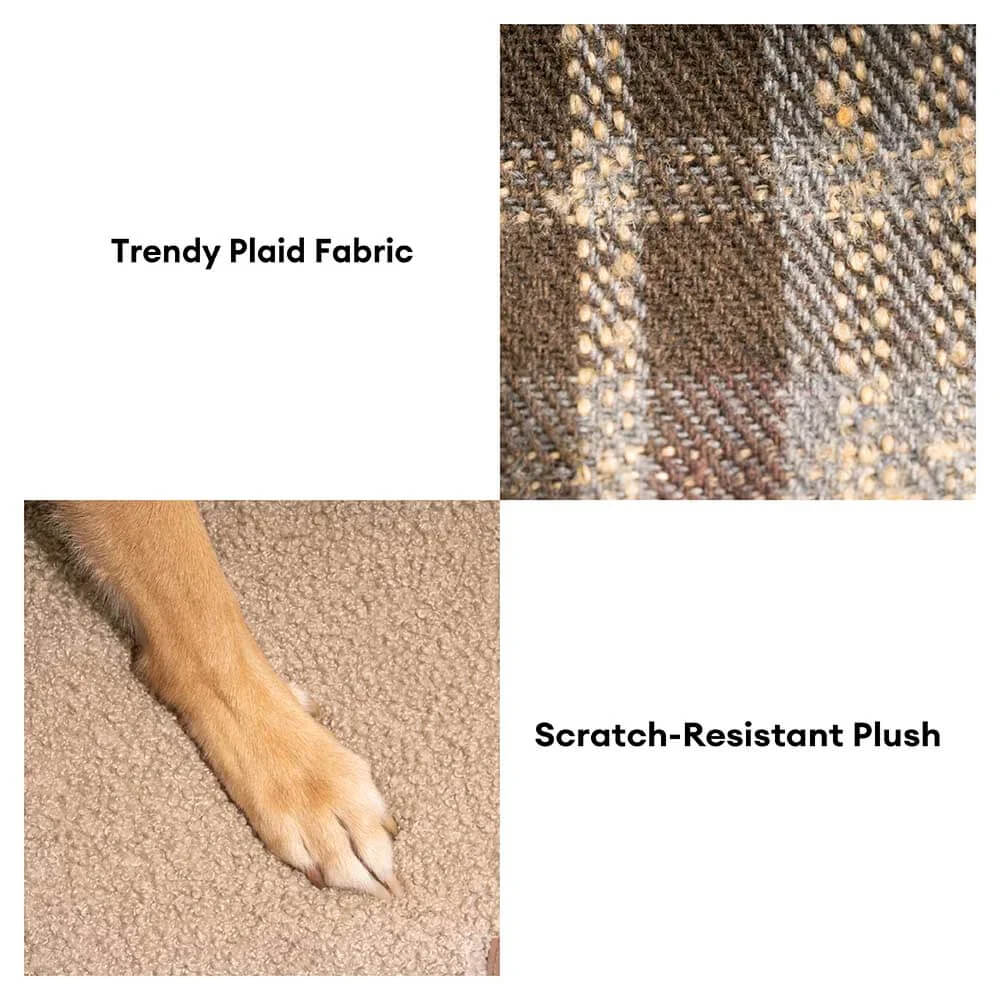 Plush Plaid High-Density Sponge Removable Pet Ramp Steps - ComfyClimb