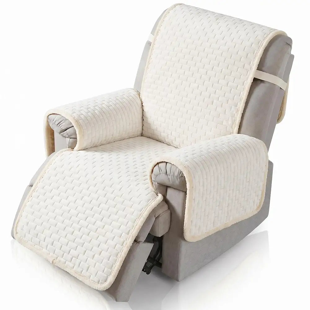 One-Piece Plush Non-Slip Office Chair Protector & Couch Cover with Elastic Straps