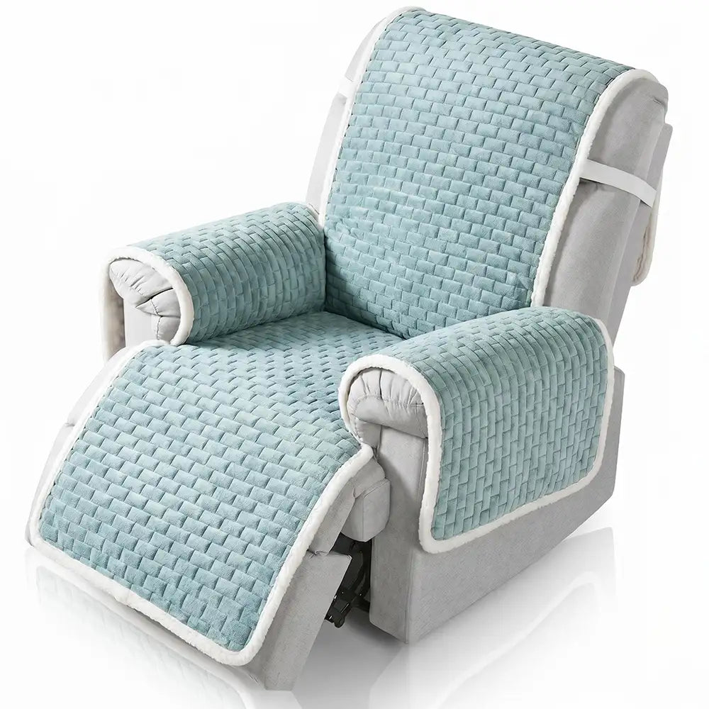 One-Piece Plush Non-Slip Office Chair Protector & Couch Cover with Elastic Straps