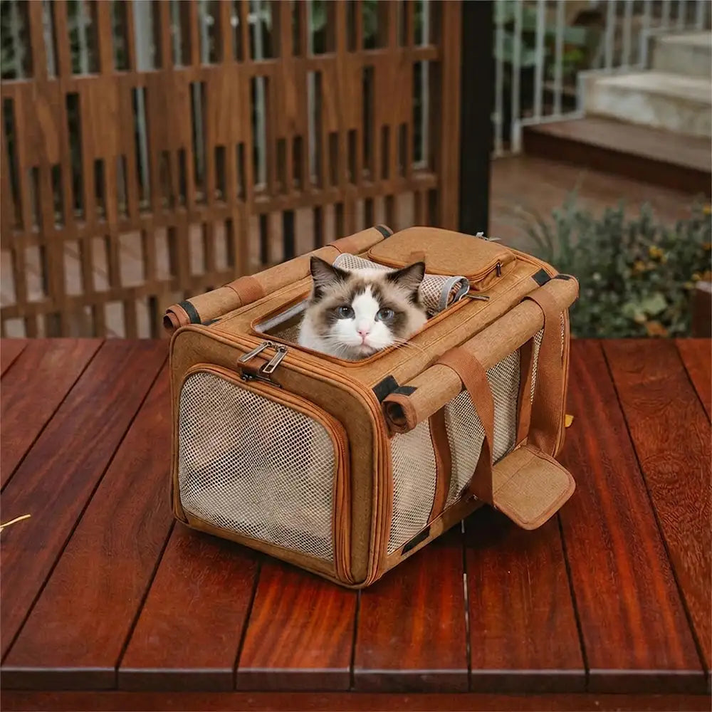 Portable Breathable Large-Capacity Expandable Multi-Functional Cat Carrier Bag