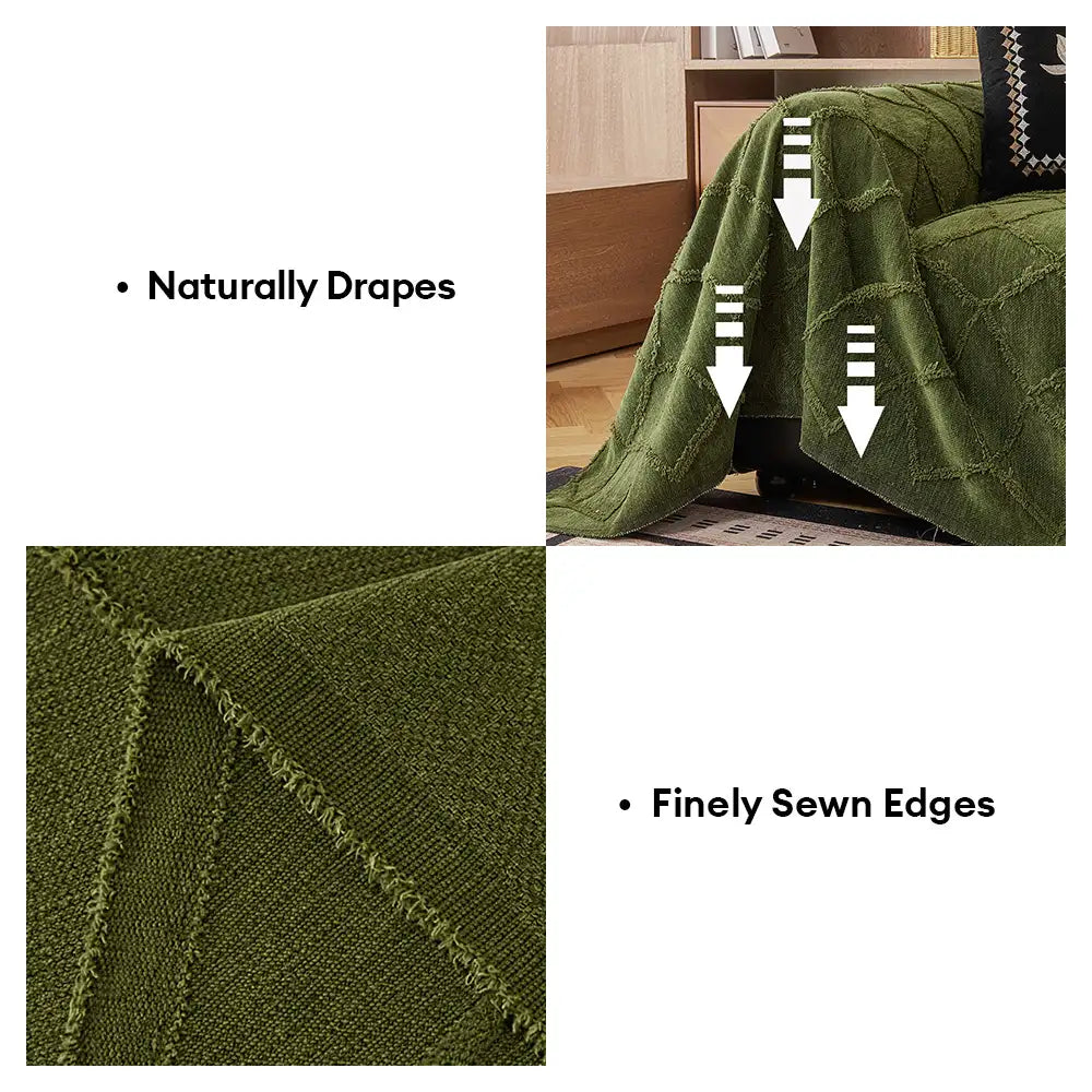 Retro Jungle Jacquard Chenille Anti-Scratch Sofa Protector Sofa Cover