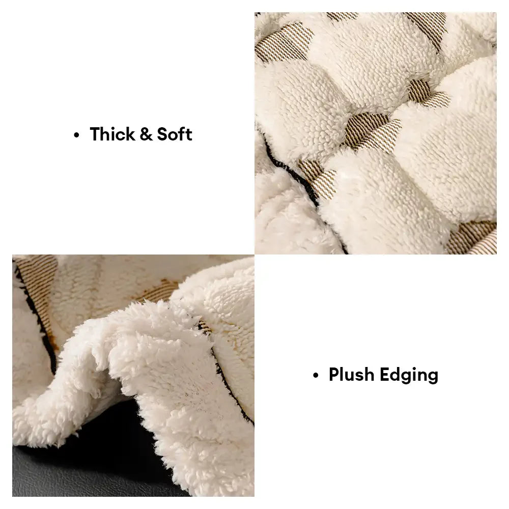 Retro Plush Diamond Pattern Scratch-Resistant Non-Slip Pet Mat Sofa Cover