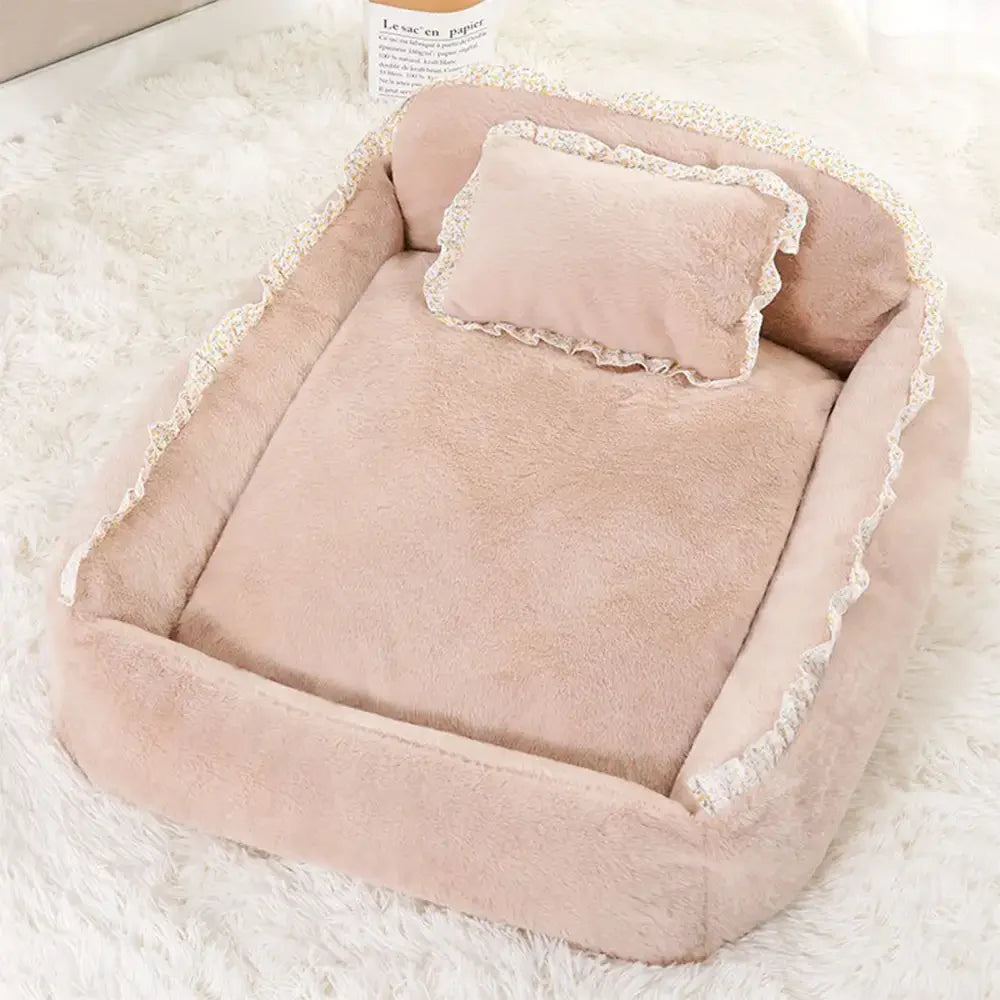 Soft Fluffy Garden Chic Washable Pet Bed Small Dog Bed