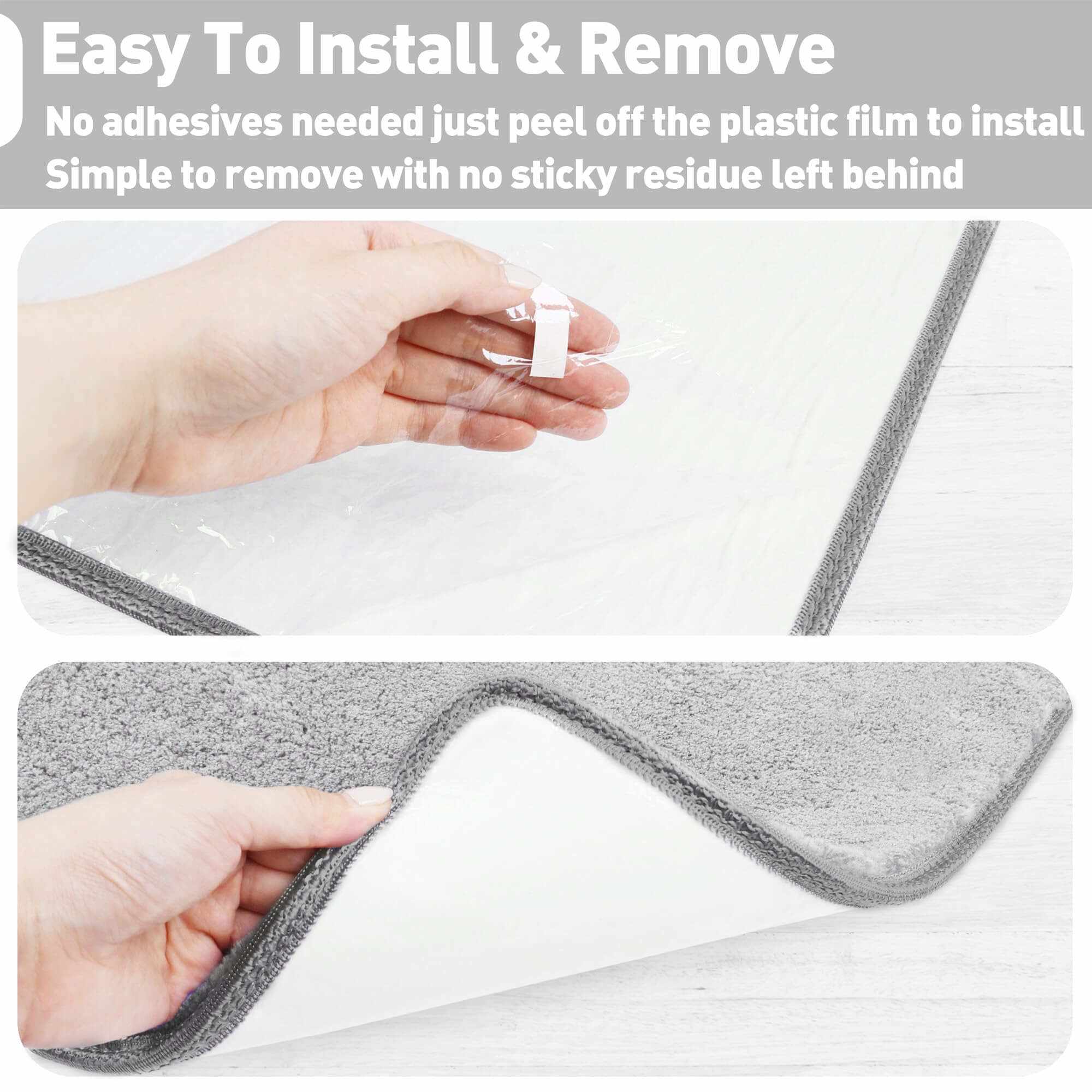 Solid Color Plush Stair Protectors Non-Slip Tape Free Carpet Stair Treads