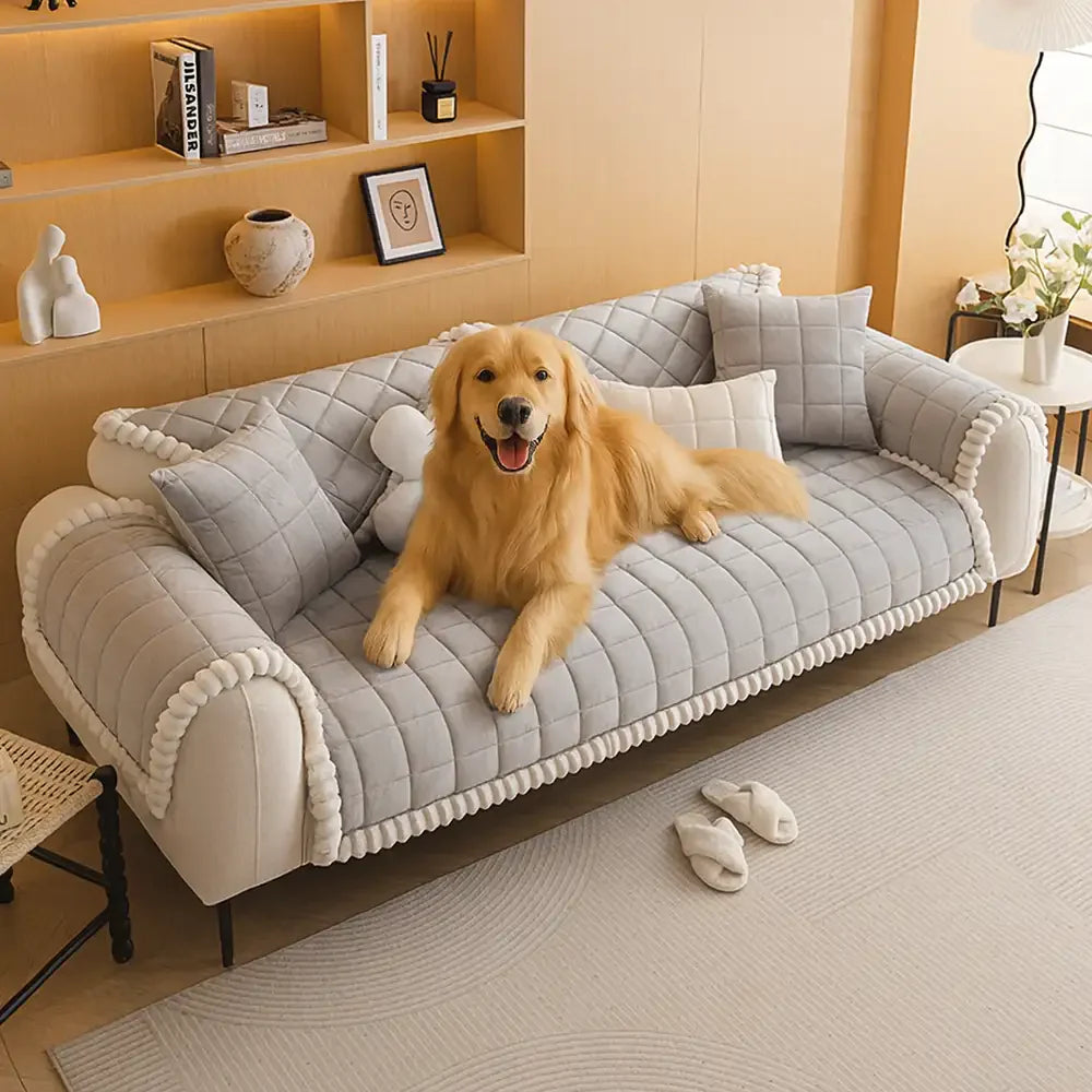Square Short Plush Simple Sofa Protection Non-Slip Sofa Cover