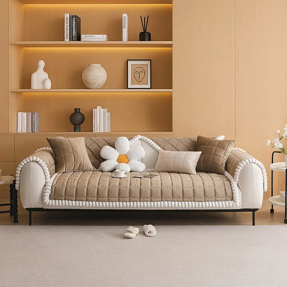 Square Short Plush Simple Sofa Protection Non-Slip Sofa Cover