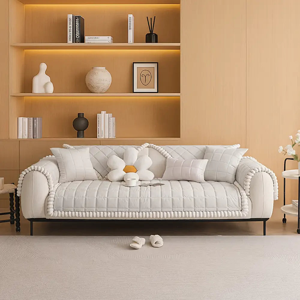 Square Short Plush Simple Sofa Protection Non-Slip Sofa Cover