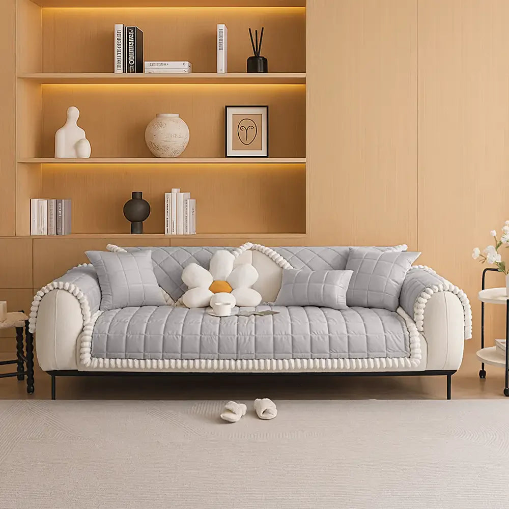Square Short Plush Simple Sofa Protection Non-Slip Sofa Cover