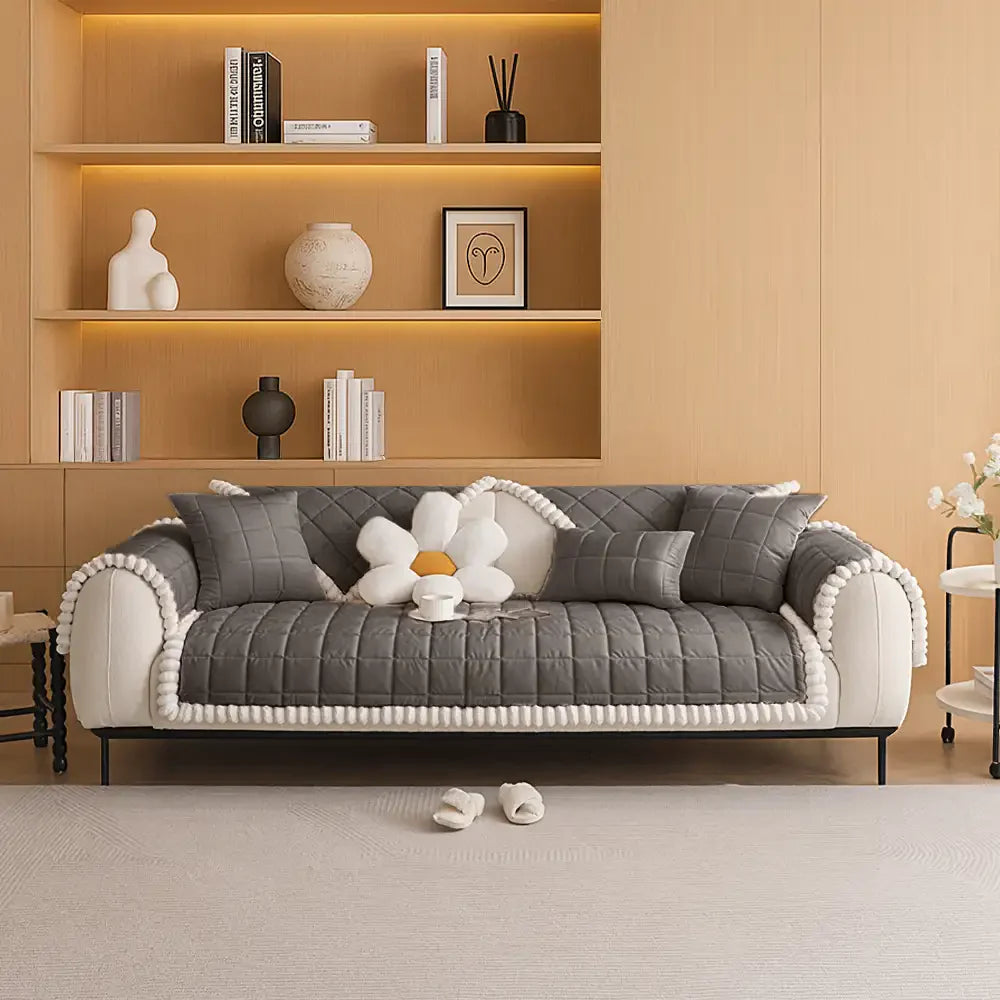 Square Short Plush Simple Sofa Protection Non-Slip Sofa Cover