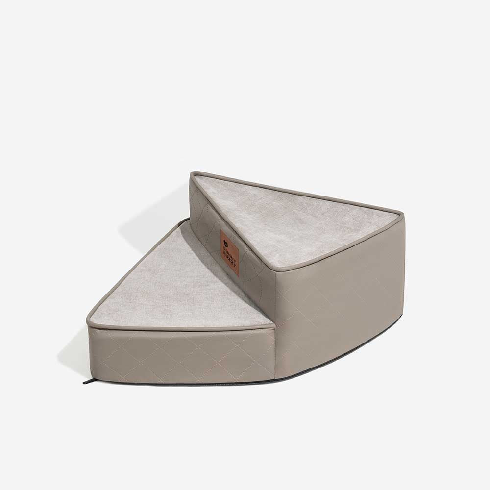 Luxe Water-repellent Faux Leather Removable Spiral Pet Steps - StepEase