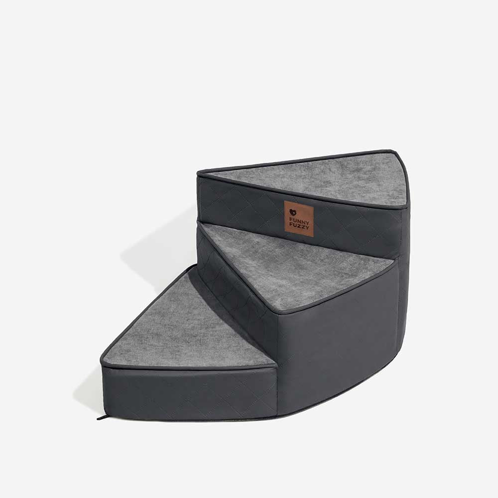 Luxe Water-repellent Faux Leather Removable Spiral Pet Steps - StepEase