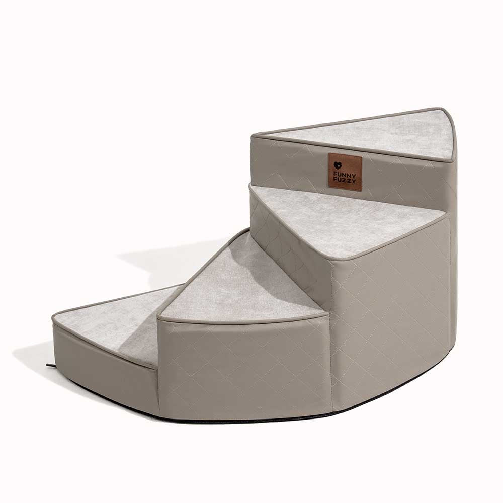 Luxe Water-repellent Faux Leather Removable Spiral Pet Steps - StepEase